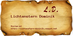 Lichtenstern Dominik névjegykártya